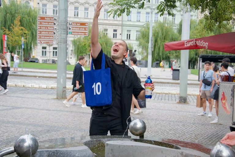 Excited Participant Exploring Prague Hidden Gems